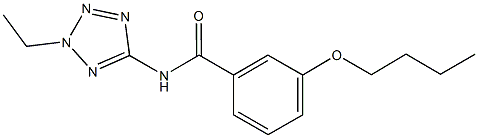 3-butoxy-N-(2-ethyl-2H-tetraazol-5-yl)benzamide Struktur