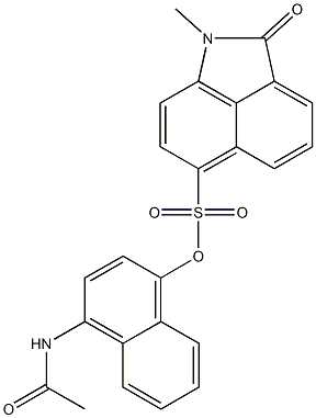 4-(acetylamino)-1-naphthyl 1-methyl-2-oxo-1,2-dihydrobenzo[cd]indole-6-sulfonate Struktur