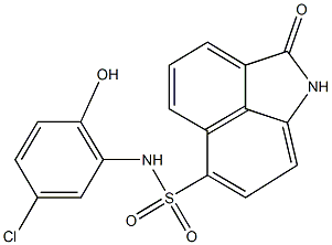 N-(5-chloro-2-hydroxyphenyl)-2-oxo-1,2-dihydrobenzo[cd]indole-6-sulfonamide Struktur