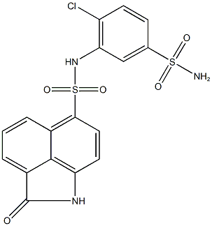 N-[5-(aminosulfonyl)-2-chlorophenyl]-2-oxo-1,2-dihydrobenzo[cd]indole-6-sulfonamide Struktur