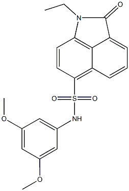 N-(3,5-dimethoxyphenyl)-1-ethyl-2-oxo-1,2-dihydrobenzo[cd]indole-6-sulfonamide Struktur