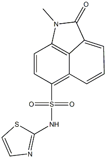 1-methyl-2-oxo-N-(1,3-thiazol-2-yl)-1,2-dihydrobenzo[cd]indole-6-sulfonamide Struktur