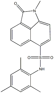 N-mesityl-1-methyl-2-oxo-1,2-dihydrobenzo[cd]indole-6-sulfonamide Struktur