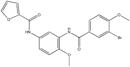 N-{3-[(3-bromo-4-methoxybenzoyl)amino]-4-methoxyphenyl}-2-furamide Struktur