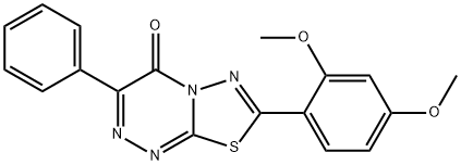 7-(2,4-dimethoxyphenyl)-3-phenyl-4H-[1,3,4]thiadiazolo[2,3-c][1,2,4]triazin-4-one Struktur