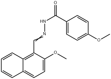 4-methoxy-N'-[(2-methoxy-1-naphthyl)methylene]benzohydrazide Struktur