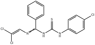 N-(4-chlorophenyl)-N'-[[(2,2-dichlorovinyl)imino](phenyl)methyl]thiourea Struktur