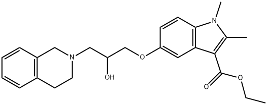 ethyl 5-[3-(3,4-dihydro-2(1H)-isoquinolinyl)-2-hydroxypropoxy]-1,2-dimethyl-1H-indole-3-carboxylate Struktur