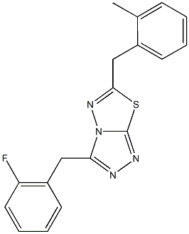 3-(2-fluorobenzyl)-6-(2-methylbenzyl)[1,2,4]triazolo[3,4-b][1,3,4]thiadiazole Struktur