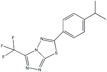 6-(4-isopropylphenyl)-3-(trifluoromethyl)[1,2,4]triazolo[3,4-b][1,3,4]thiadiazole Struktur