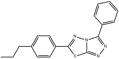 3-phenyl-6-(4-propylphenyl)[1,2,4]triazolo[3,4-b][1,3,4]thiadiazole Struktur