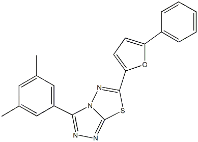 3-(3,5-dimethylphenyl)-6-(5-phenyl-2-furyl)[1,2,4]triazolo[3,4-b][1,3,4]thiadiazole Struktur