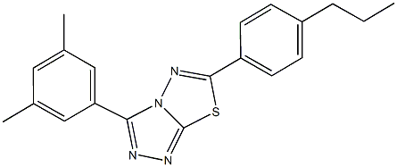 3-(3,5-dimethylphenyl)-6-(4-propylphenyl)[1,2,4]triazolo[3,4-b][1,3,4]thiadiazole Struktur