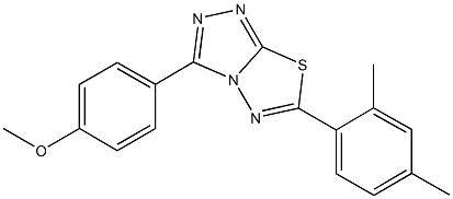 4-[6-(2,4-dimethylphenyl)[1,2,4]triazolo[3,4-b][1,3,4]thiadiazol-3-yl]phenyl methyl ether Struktur