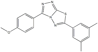 4-[6-(3,5-dimethylphenyl)[1,2,4]triazolo[3,4-b][1,3,4]thiadiazol-3-yl]phenyl methyl ether Struktur