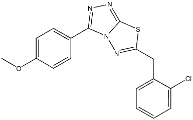 4-[6-(2-chlorobenzyl)[1,2,4]triazolo[3,4-b][1,3,4]thiadiazol-3-yl]phenyl methyl ether Struktur