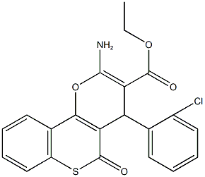 ethyl 2-amino-4-(2-chlorophenyl)-5-oxo-4H,5H-thiochromeno[4,3-b]pyran-3-carboxylate Struktur