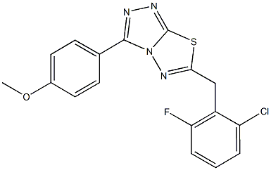 6-(2-chloro-6-fluorobenzyl)-3-(4-methoxyphenyl)[1,2,4]triazolo[3,4-b][1,3,4]thiadiazole Struktur