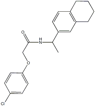 2-(4-chlorophenoxy)-N-[1-(5,6,7,8-tetrahydro-2-naphthalenyl)ethyl]acetamide Struktur