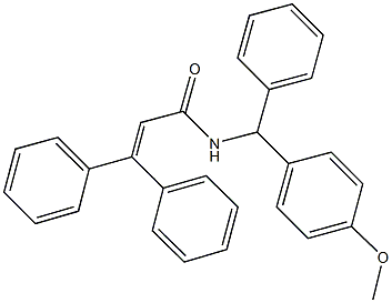 N-[(4-methoxyphenyl)(phenyl)methyl]-3,3-diphenylacrylamide Struktur