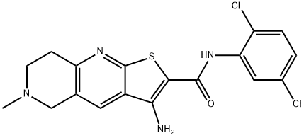 3-amino-N-(2,5-dichlorophenyl)-6-methyl-5,6,7,8-tetrahydrothieno[2,3-b][1,6]naphthyridine-2-carboxamide Struktur