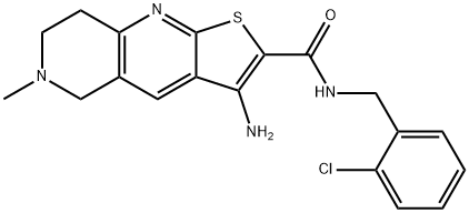 3-amino-N-(2-chlorobenzyl)-6-methyl-5,6,7,8-tetrahydrothieno[2,3-b][1,6]naphthyridine-2-carboxamide Struktur