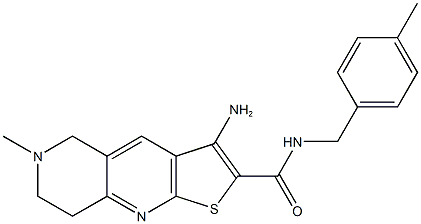 3-amino-6-methyl-N-(4-methylbenzyl)-5,6,7,8-tetrahydrothieno[2,3-b][1,6]naphthyridine-2-carboxamide Struktur