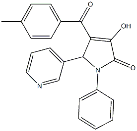 3-hydroxy-4-(4-methylbenzoyl)-1-phenyl-5-(3-pyridinyl)-1,5-dihydro-2H-pyrrol-2-one Struktur