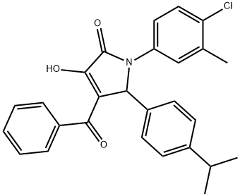 4-benzoyl-1-(4-chloro-3-methylphenyl)-3-hydroxy-5-(4-isopropylphenyl)-1,5-dihydro-2H-pyrrol-2-one Struktur