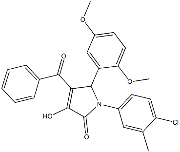 4-benzoyl-1-(4-chloro-3-methylphenyl)-5-(2,5-dimethoxyphenyl)-3-hydroxy-1,5-dihydro-2H-pyrrol-2-one Struktur