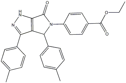 ethyl 4-(3,4-bis(4-methylphenyl)-6-oxo-4,6-dihydropyrrolo[3,4-c]pyrazol-5(1H)-yl)benzoate Struktur