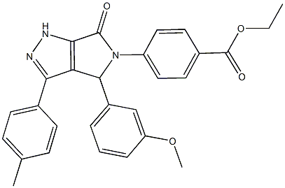 ethyl 4-(4-(3-methoxyphenyl)-3-(4-methylphenyl)-6-oxo-4,6-dihydropyrrolo[3,4-c]pyrazol-5(1H)-yl)benzoate Struktur