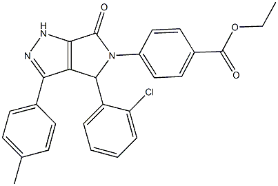 ethyl 4-(4-(2-chlorophenyl)-3-(4-methylphenyl)-6-oxo-4,6-dihydropyrrolo[3,4-c]pyrazol-5(1H)-yl)benzoate Struktur