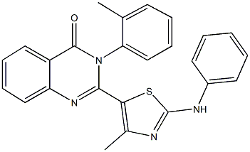 2-(2-anilino-4-methyl-1,3-thiazol-5-yl)-3-(2-methylphenyl)-4(3H)-quinazolinone Struktur