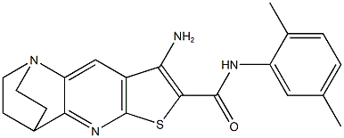 5-amino-N-(2,5-dimethylphenyl)-7-thia-1,9-diazatetracyclo[9.2.2.0~2,10~.0~4,8~]pentadeca-2(10),3,5,8-tetraene-6-carboxamide Struktur