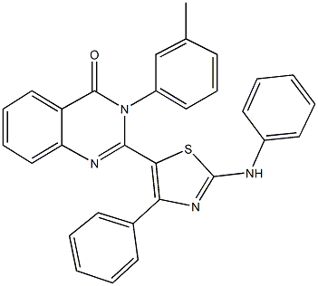 2-(2-anilino-4-phenyl-1,3-thiazol-5-yl)-3-(3-methylphenyl)-4(3H)-quinazolinone Struktur