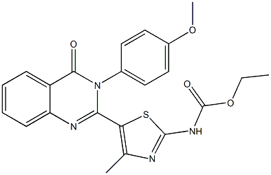 ethyl 5-[3-(4-methoxyphenyl)-4-oxo-3,4-dihydro-2-quinazolinyl]-4-methyl-1,3-thiazol-2-ylcarbamate Struktur