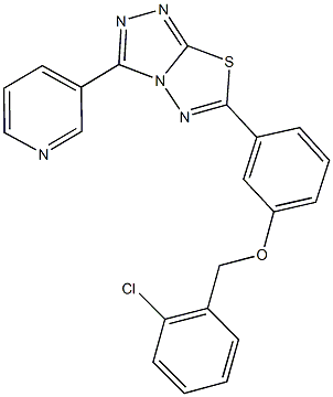 2-chlorobenzyl 3-[3-(3-pyridinyl)[1,2,4]triazolo[3,4-b][1,3,4]thiadiazol-6-yl]phenyl ether Struktur