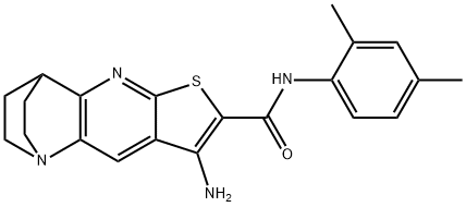 5-amino-N-(2,4-dimethylphenyl)-7-thia-1,9-diazatetracyclo[9.2.2.0~2,10~.0~4,8~]pentadeca-2(10),3,5,8-tetraene-6-carboxamide Struktur