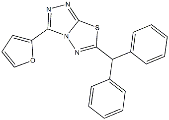 6-benzhydryl-3-(2-furyl)[1,2,4]triazolo[3,4-b][1,3,4]thiadiazole Struktur