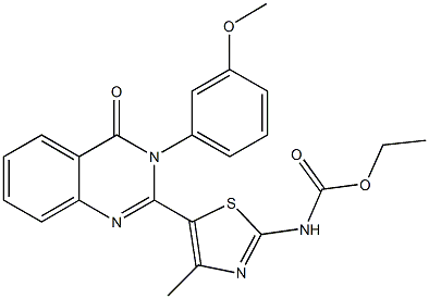 ethyl 5-[3-(3-methoxyphenyl)-4-oxo-3,4-dihydro-2-quinazolinyl]-4-methyl-1,3-thiazol-2-ylcarbamate Struktur