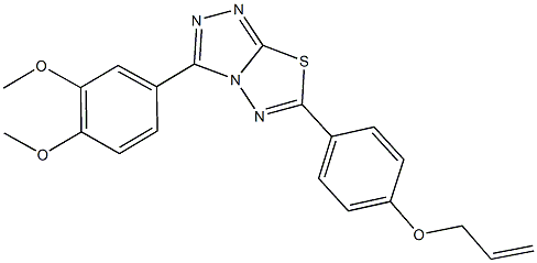 6-[4-(allyloxy)phenyl]-3-(3,4-dimethoxyphenyl)[1,2,4]triazolo[3,4-b][1,3,4]thiadiazole Struktur