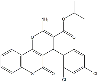 isopropyl 2-amino-4-(2,4-dichlorophenyl)-5-oxo-4H,5H-thiochromeno[4,3-b]pyran-3-carboxylate Struktur