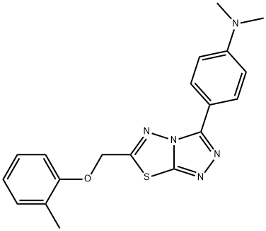 N,N-dimethyl-N-(4-{6-[(2-methylphenoxy)methyl][1,2,4]triazolo[3,4-b][1,3,4]thiadiazol-3-yl}phenyl)amine Struktur