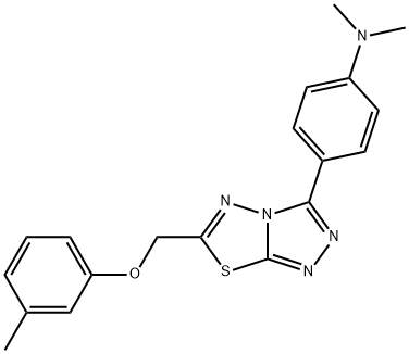 N,N-dimethyl-N-(4-{6-[(3-methylphenoxy)methyl][1,2,4]triazolo[3,4-b][1,3,4]thiadiazol-3-yl}phenyl)amine Struktur