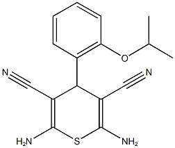 2,6-diamino-4-(2-isopropoxyphenyl)-4H-thiopyran-3,5-dicarbonitrile Struktur