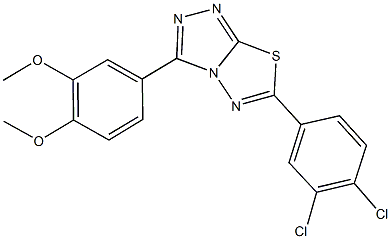 6-(3,4-dichlorophenyl)-3-(3,4-dimethoxyphenyl)[1,2,4]triazolo[3,4-b][1,3,4]thiadiazole Struktur