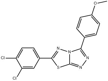 4-[6-(3,4-dichlorophenyl)[1,2,4]triazolo[3,4-b][1,3,4]thiadiazol-3-yl]phenyl methyl ether Struktur