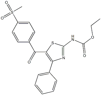 ethyl 5-[4-(methylsulfonyl)benzoyl]-4-phenyl-1,3-thiazol-2-ylcarbamate Struktur