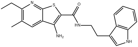 3-amino-6-ethyl-N-[2-(1H-indol-3-yl)ethyl]-5-methylthieno[2,3-b]pyridine-2-carboxamide Struktur